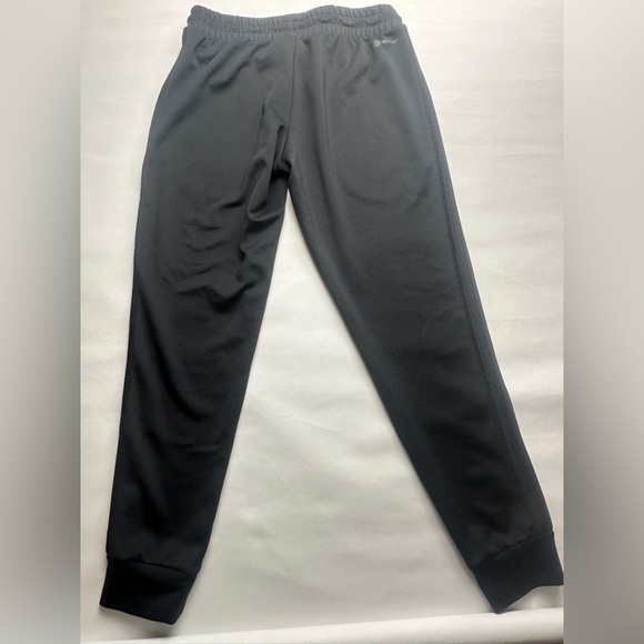 Adidas men’s black with black striped joggers. Size M - Picture 2 of 11